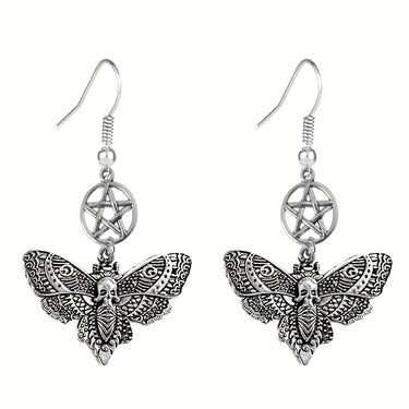 Death Moth Pentagram Earrings